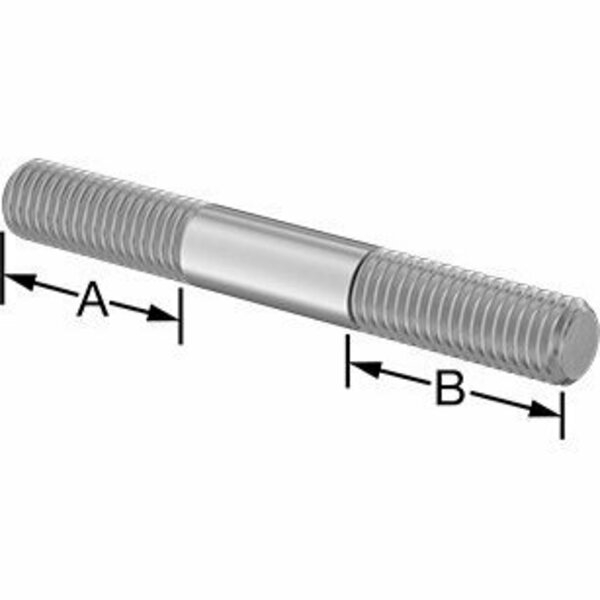 Bsc Preferred 18-8 Stainless Steel Threaded on Both Ends Stud 5/8-11 Thread Size 5 Long 98962A635